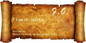 Flamik Opika névjegykártya